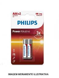 PILHA AAA PHILIPS ALCALINA C/2