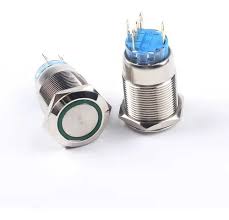 CHAVE METAL 22MM LED VERDE 12V-24V