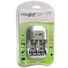 CARREGADOR DE PILHAS FLEX FX-C03