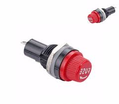 Porta Fusível para Painel 30mm Importado Vermelho